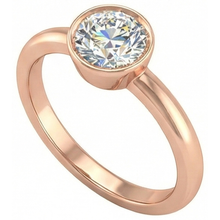 Afbeelding in Gallery-weergave laden, Rose Gold Solitaire Ring Ronde Old Cut Echt Diamond Bezel Set 1,50 Karaat