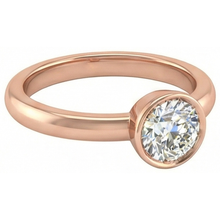 Afbeelding in Gallery-weergave laden, Rose Gold Solitaire Ring Ronde Old Cut Echt Diamond Bezel Set 1,50 Karaat