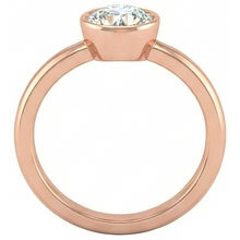 Afbeelding in Gallery-weergave laden, Rose Gold Solitaire Ring Ronde Old Cut Echt Diamond Bezel Set 1,50 Karaat