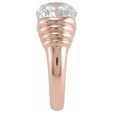 Afbeelding in Gallery-weergave laden, Roségouden Solitaire Ring Kussen Oud Mijn Slijpsel Echte Natuurlijke uit de aarde gewonnen Diamant 2.25 Karaat