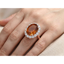 Afbeelding in Gallery-weergave laden, echte round diamant 27.50karaat ring op wit