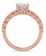 Afbeelding in Gallery-weergave laden, Roségouden Solitaire Ring Ovaal Oud Mijn Slijpsel Echte Natuurlijke uit de a aarde gewonnen Diamant 3.25 Karaat
