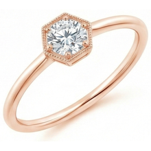 Afbeelding in Gallery-weergave laden, echte round diamant 1karaat ring close-up detail