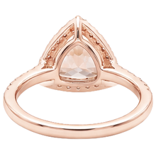 Afbeelding in Gallery-weergave laden, echte trillion morganiet 16.75karaat ring met diamantaccenten