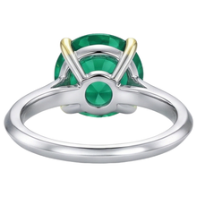 Afbeelding in Gallery-weergave laden, Smaragd Edelsteen Ring 3,50 karaat Bicolor 14K Goud – achteraanzicht