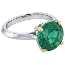 Afbeelding in Gallery-weergave laden, Edelsteen Ring Bicolor 14K Goud met Smaragd – vooraanzicht