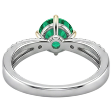 Afbeelding in Gallery-weergave laden, Colombiaanse Smaragd Edelsteen Ring 2,50-karaat 14 Karaat Tweekleurig Goud – achteraanzicht