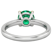 Afbeelding in Gallery-weergave laden, Rond Geslepen Smaragd ring in Bicolor 14K Goud – achteraanzicht