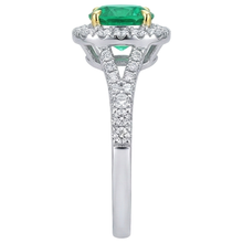 Afbeelding in Gallery-weergave laden, Edelsteen Ring Bicolor 14K Goud met Smaragd – profielaanzicht
