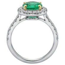 Afbeelding in Gallery-weergave laden, Edelsteen Ring Bicolor 14K Goud met Smaragd – profielaanzicht