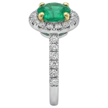 Afbeelding in Gallery-weergave laden, Smaragd Edelsteen Ring 2,50-karaat Bicolor 14K Goud – achteraanzicht