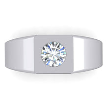 Afbeelding in Gallery-weergave laden, Briljant Mannen Ring 1 karaat 10K White Gold – zijaanzicht
