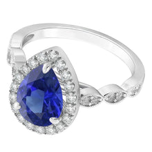 Afbeelding in Gallery-weergave laden, Royal Blue Saffier Edelsteen Ring – 14 Karaat Witgoud 2 karaat