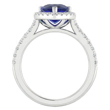 Afbeelding in Gallery-weergave laden, Royal Blue Saffier Edelsteen Ring – 14 Karaat Witgoud 2 karaat