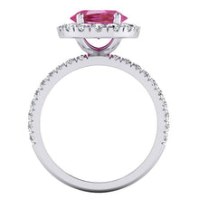 Afbeelding in Gallery-weergave laden, Roze Saffier Halo Diamanten Ring