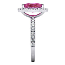 Afbeelding in Gallery-weergave laden, Roze Saffier Halo Diamanten Ring