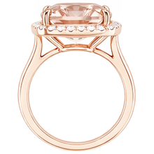 Afbeelding in Gallery-weergave laden, echte round morganiet 22.50karaat ring met diamantaccenten