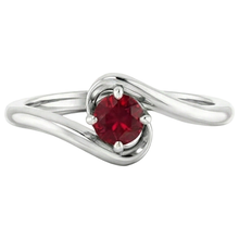 Afbeelding in Gallery-weergave laden, Ruby Stone Ring Solitaire 1 karaat witgoud 14K