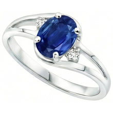 Afbeelding in Gallery-weergave laden, Saffier Diamant 2.20 Karaat Trouwring Wit Goud 14K