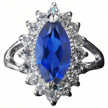 Afbeelding in Gallery-weergave laden, IGI GECERTIFICEERDE Echte Marquise Saffier Dure Ring
