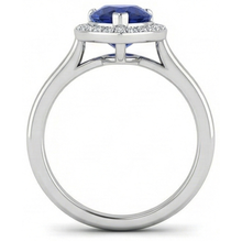 Afbeelding in Gallery-weergave laden, echte round saffier 2.00karaat ring profielweergave