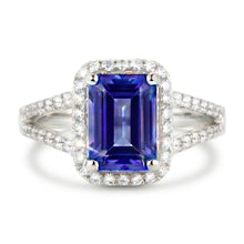 Afbeelding in Gallery-weergave laden, Saffier En Diamanten Ring