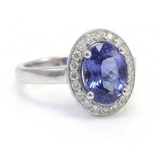 Afbeelding in Gallery-weergave laden, Saffier En Diamanten Ring