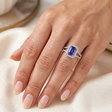 Afbeelding in Gallery-weergave laden, Saffier En Diamanten Ring