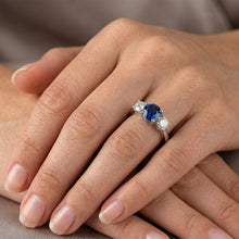 Afbeelding in Gallery-weergave laden, Saffier En Diamanten Ring