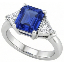 Afbeelding in Gallery-weergave laden, Saffier Ring Asscher Geslepen