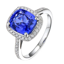 Afbeelding in Gallery-weergave laden, echte round saffier 3.00karaat ring close-up detail