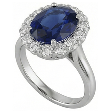 Afbeelding in Gallery-weergave laden, echte round saffier 8.50karaat ring close-up detail