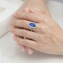 Afbeelding in Gallery-weergave laden, IGI GECERTIFICEERDE Echte Marquise Saffier Dure Ring