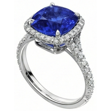 Afbeelding in Gallery-weergave laden, echte round saffier 2.25karaat ring vooraanzicht