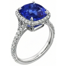 Afbeelding in Gallery-weergave laden, echte round saffier 2.25karaat ring bovenaanzicht