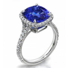 Afbeelding in Gallery-weergave laden, echte round saffier 2.25karaat ring close-up detail