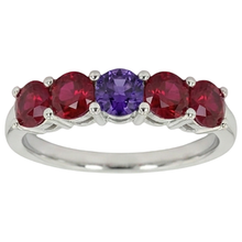 Afbeelding in Gallery-weergave laden, echte round saffier 1.50karaat eternity ring vooraanzicht