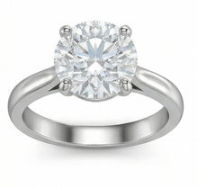 Afbeelding in Gallery-weergave laden, Prachtige Ronde Slijpvorm 2.75 Karaat Solitaire Natuurlijke uit de aarde gewonnen Diamanten Ring 4 Klauwen