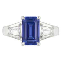 Afbeelding in Gallery-weergave laden, Smaragd Blauwe Saffier Verloving Ring Goud 14K
