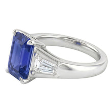 Afbeelding in Gallery-weergave laden, Smaragd Blauwe Saffier Verloving Ring Goud 14K