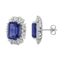 Afbeelding in Gallery-weergave laden, Smaragd Ceylonsaffier Marquise IGI GECERTIFICEERDE Diamanten 10 Karaat Oorknop
