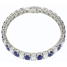 Afbeelding in Gallery-weergave laden, Smaragd Diamant Ceylon Saffier Tennis Armband Prong Set