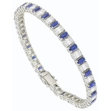 Afbeelding in Gallery-weergave laden, Smaragd Diamant Ceylon Saffier Tennis Armband Prong Set