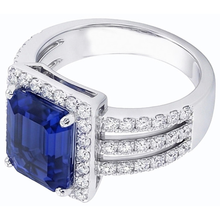 Afbeelding in Gallery-weergave laden, echte round saffier 5.50karaat ring bovenaanzicht