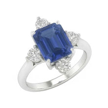 Afbeelding in Gallery-weergave laden, Smaragd Saffier Diamant Ring 5 steen wit goud 2 karaat sieraden