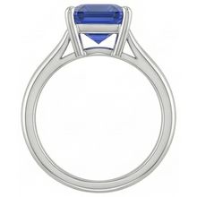 Afbeelding in Gallery-weergave laden, Smaragd Solitaire Blauwe Saffier Ring 2.50 Karaat Dames Sieraden