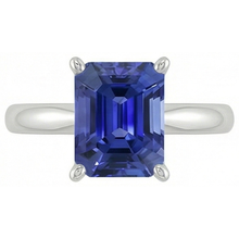 Afbeelding in Gallery-weergave laden, Smaragd Solitaire Blauwe Saffier Ring 2.50 Karaat Dames Sieraden