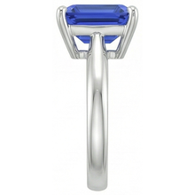 Afbeelding in Gallery-weergave laden, Smaragd Solitaire Blauwe Saffier Ring 2.50 Karaat Dames Sieraden