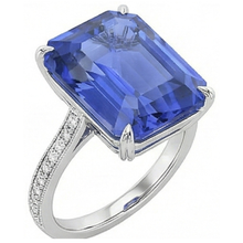 Afbeelding in Gallery-weergave laden, echte round diamant 5karaat ring zijaanzicht