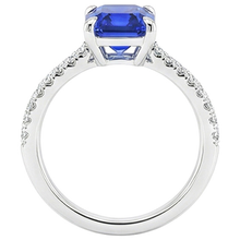 Afbeelding in Gallery-weergave laden, Smaragd Solitaire Ring met Accenten Blauwe Saffier & Diamant 4 Karaat